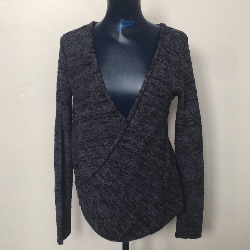 Free people knit wrap blouse